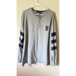 Tommy Hilfiger Gray Long Sleeve Henley Shirt